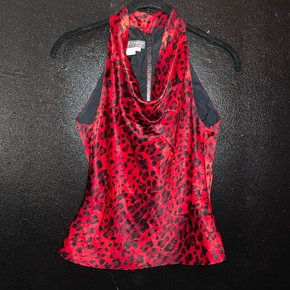 VINTAGE RED LEOPARD TOP